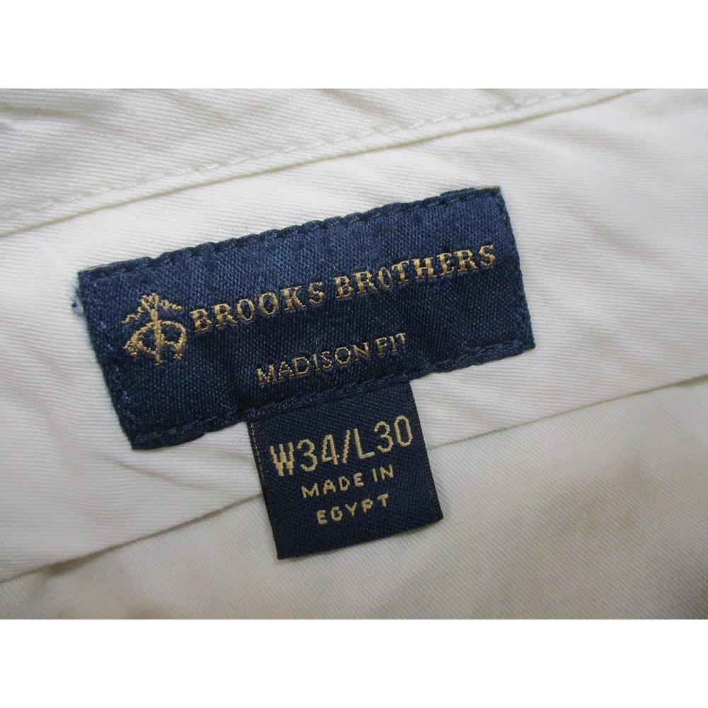 Brooks Brothers Pants 32x32 Beige Wool Viscose Acetate Flat Front Straight Leg - Picture 3 of 16